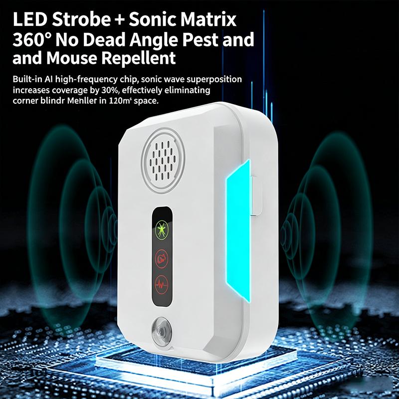 2026 Répulsif Ultrasonique Amélioré Contrôle Électronique des Parasites Repousse Rongeurs Rats Mouches Cafards Moustiques Usage Intérieur Prise EU/US