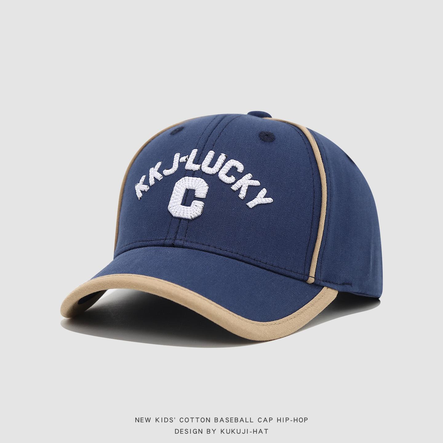 

MiniAinis Boy Baseball Cap 50cm 1-3 Years Girls Letter Print Spring Sun Hat New Kids Cotton Polyester Snapback Cap for Boys 50CM темно-синього кольору