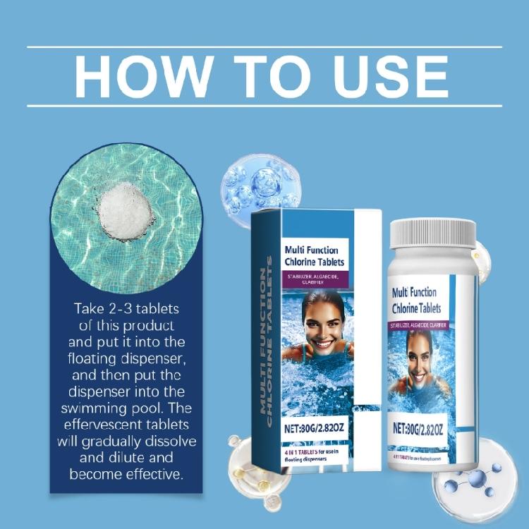 Clear Water Solution with Chlorine Tablets Use Friendly Pool Sanitation with Low Chlorine Tablets Safe for Home Hotel