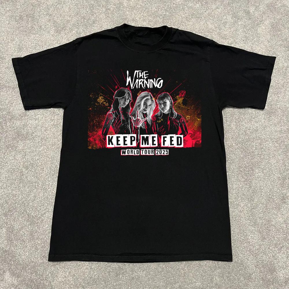 Футболка The Warning - Keep Me Fed World Tour 2025 Черная Унисекс S-2345XL LI1662 Унисекс Футболка M