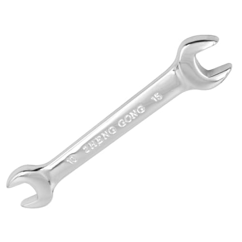 KKLM Thin Wrench, 13mm x 15mm, Lightweight Stainless Steel, Slim, Double-Ended, Short Type, for Home DIY, Furniture Assembly, Auto Repair, and Other W