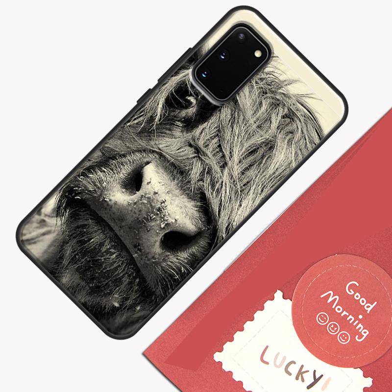 Cute Highland Cow Phone Case For Samsung Galaxy S24 S26 Ultra S20 S21 S22 S23 S25 Plus S10 S25 FE Cover Shell