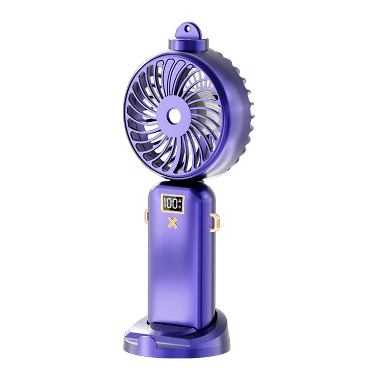 

Складной электрический вентилятор цифровой 5 Вт 5000 мАч небольшой вентилятор с функцией распыления USB зарядка съемный шнур 5-скоростной для внутреннего и наружного использования фиолетовый