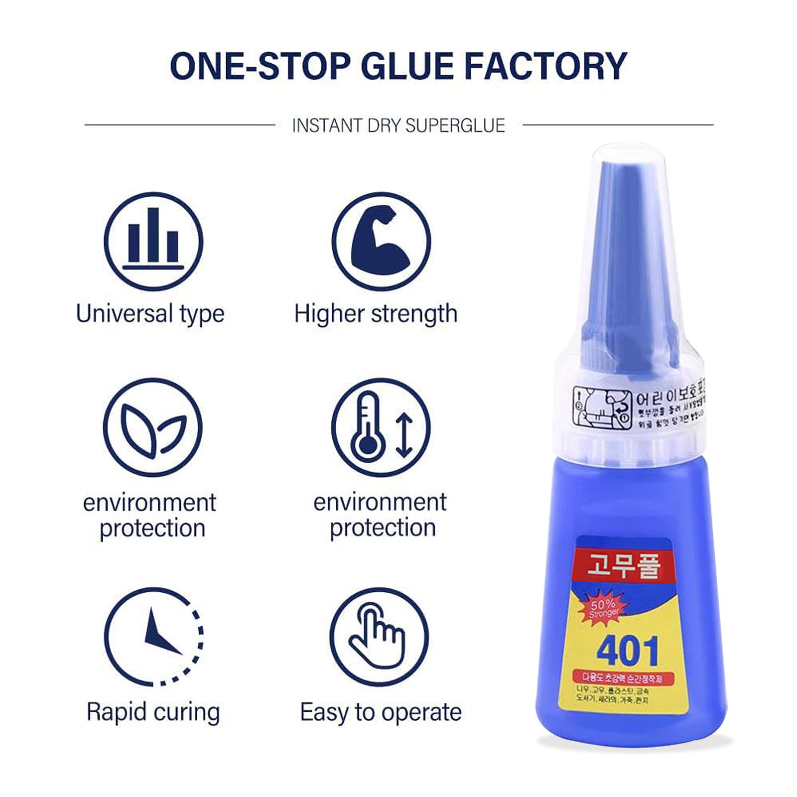 

Korean Clear 401 Glue for Nails: Flexible, Strong, Low-Whitening, Multi-Functional for Metal & Plastic Jewelry