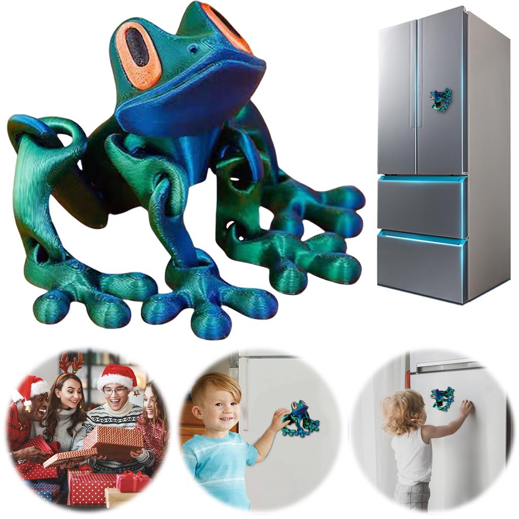 3D Printing Magnetic Refrigerator Sticker W/ Movable Joint Movable Joints Frog Fridge Magnet for Refrigerator Garage Decorations