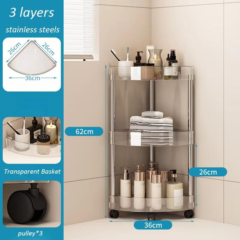 Shelf Transparent Storage Rack Bathroom Kitchen