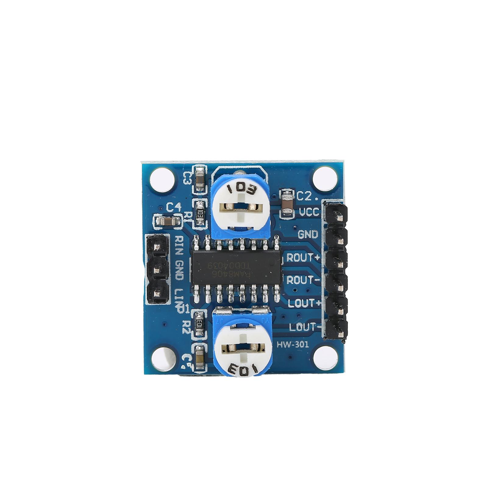 

PAM8406 Digital Amplifier Board with Volume Potentiometer Stereo Noiseless Power Amplifier 5Wx2