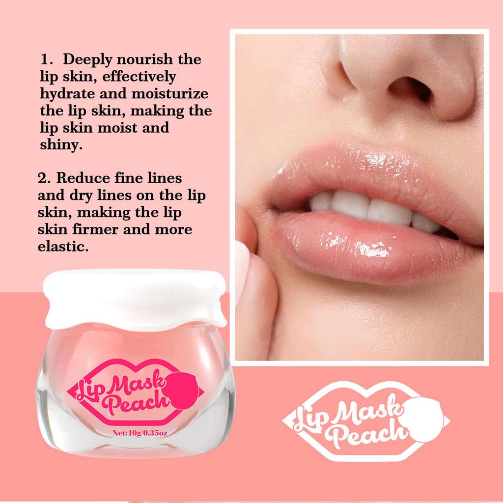 Peach Sleeping Mask, Lip Moisturizing Night Sleeping Lip Mask Effectively Moisturizes And Repairs Dry Lips,10g