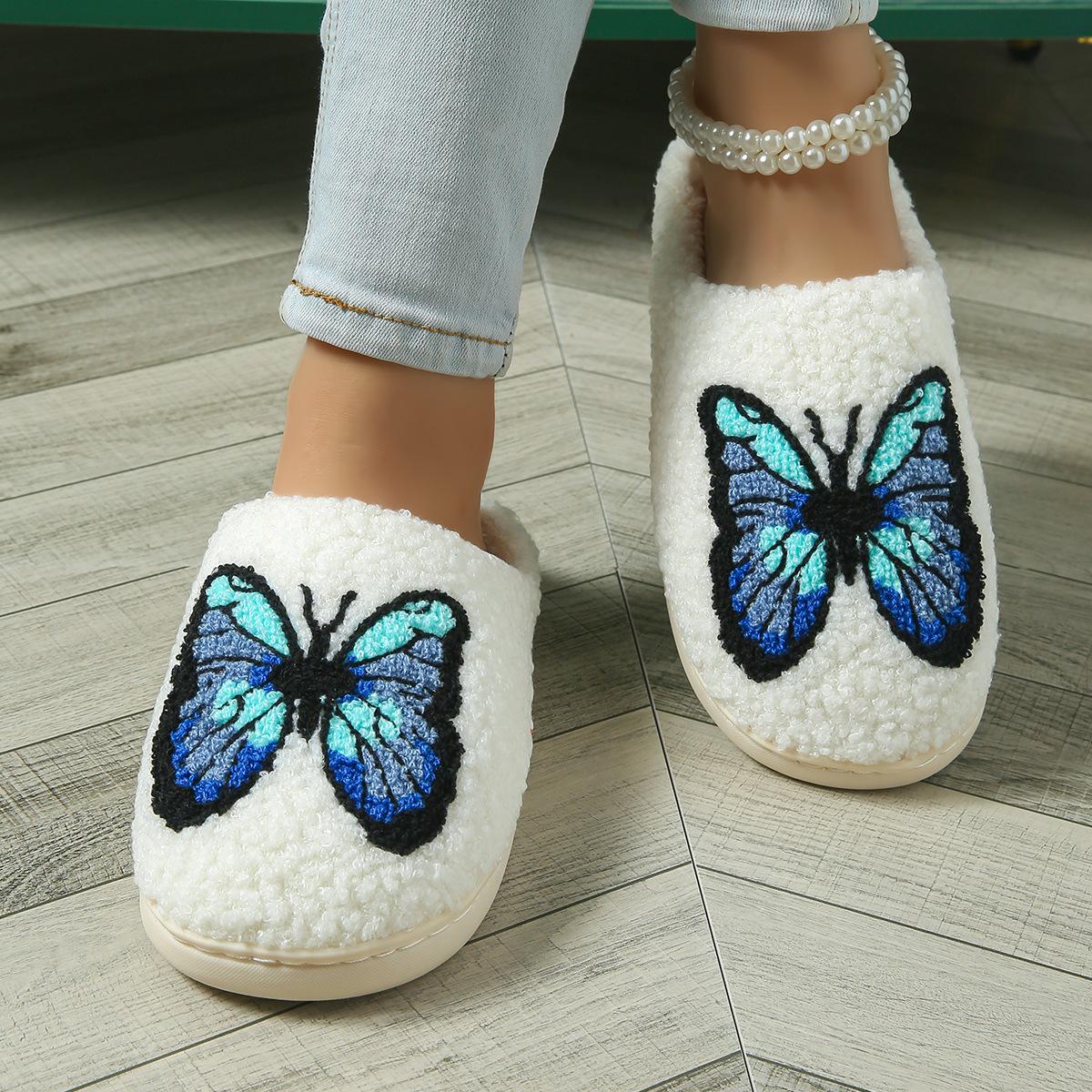 

Осень и Зима Мультяшные Милые Хлопковые Туфли Плюшевые Домашние Комнатные Теплые Хлопковые Тапочки на Толстой Нескользящей Подошве Модные 44-45