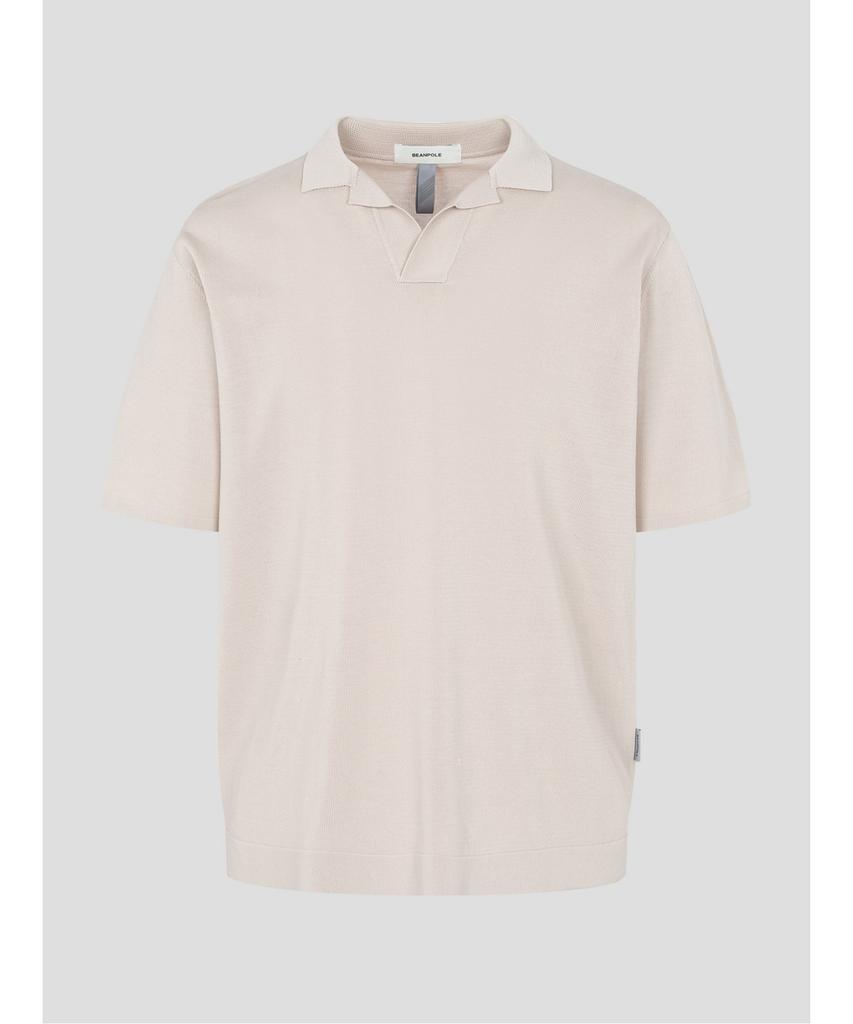 Binpolmen Gentle Tech Collar Neck Knit - Beige