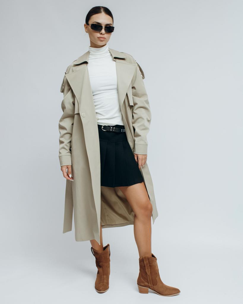 Langer Trenchcoat für Damen ICON 223 36 hellbeige