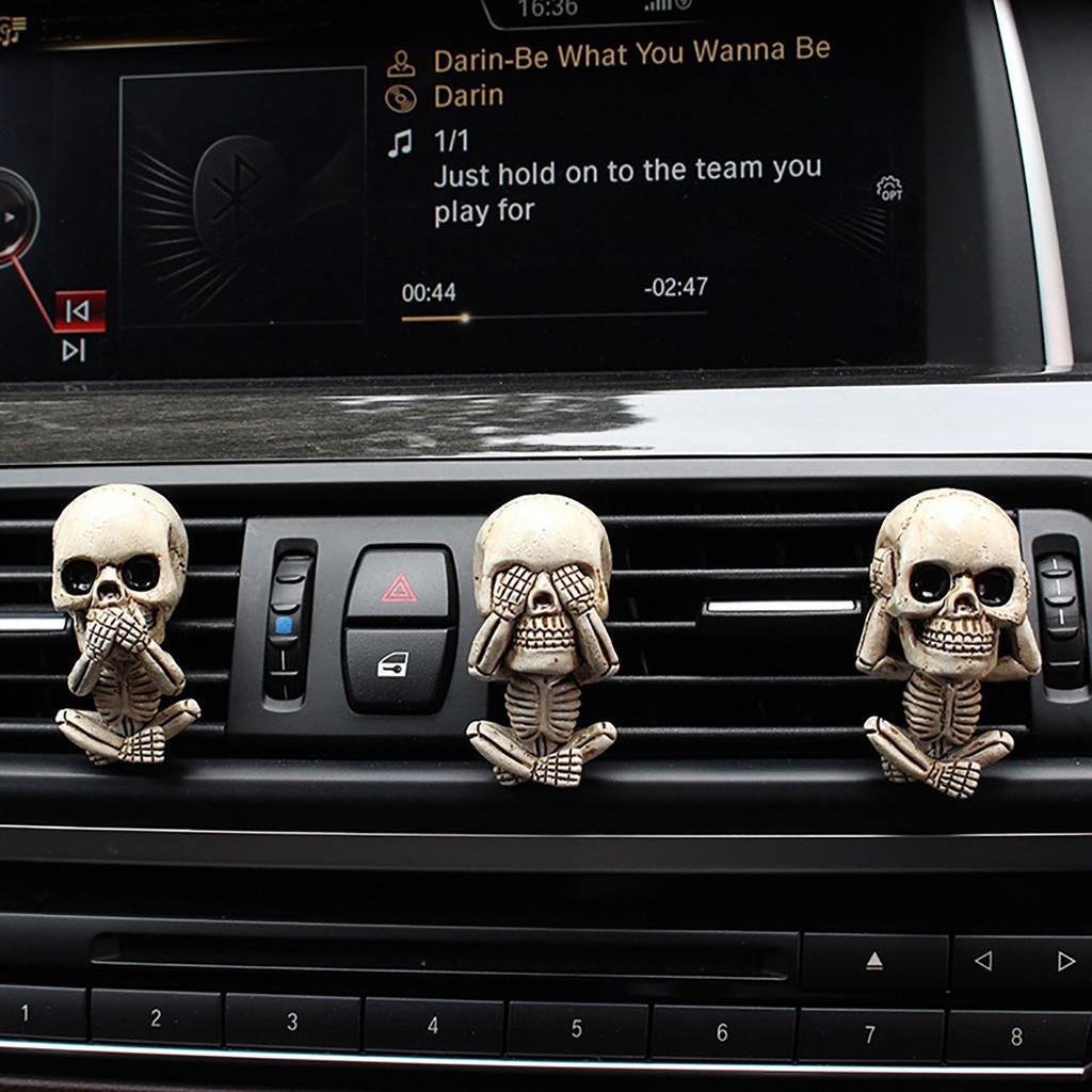 Decor Vent Clip Goth Truck Interior Accessories For Men Women Teens Stuff For Horror Skeleton Auto Scents Halloween Dashboard Decor