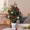 Small Artificial Cypress Christmas Tree Mini Tabletop Xmas Faux Bush In Pot for