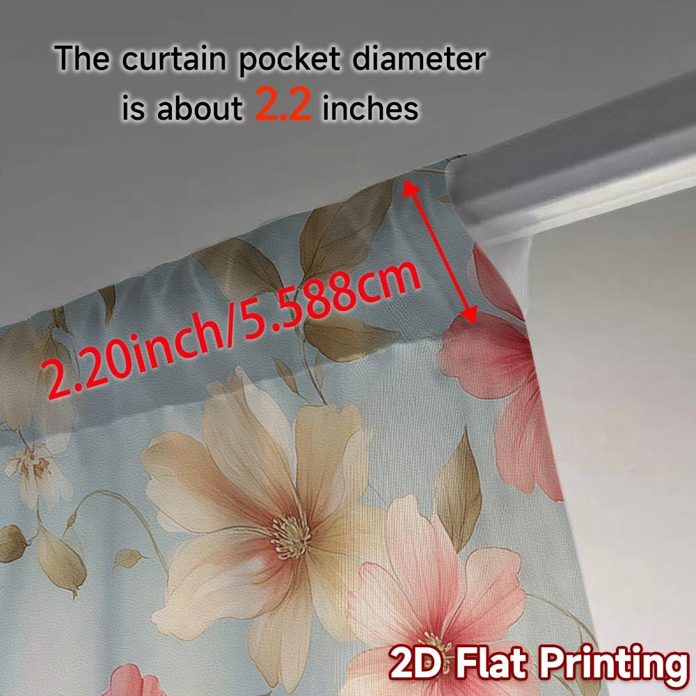 Set Of 2 Flat Printing Curtains Without Rod Floral Spring Blossom Design Women Is Day Festival Fashion Versatile Made Polyester