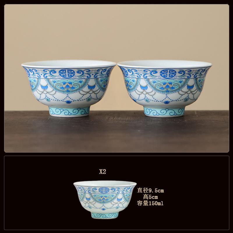Blue and white bucket color tea cup New Chinese ceramic personal master cup Home office hospitality tea set Press hand small teacup