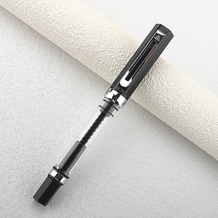 3059 Piston Filling Fountain Pen Acrylic  EF/F/ Nib with Silvery Clip Smooth Writing Office Gift Pen
