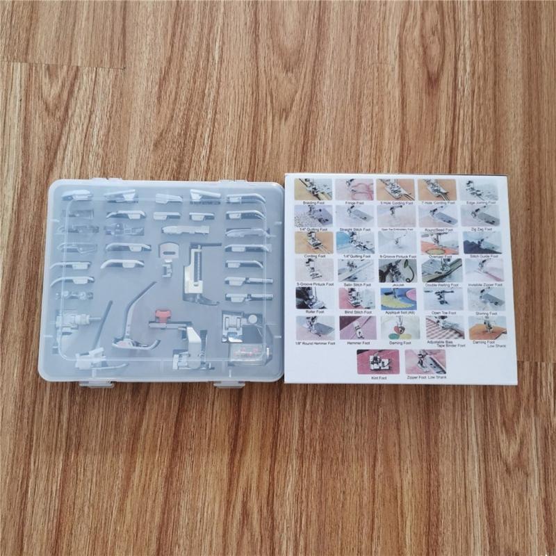 32pcs Comprehensive Sewing Presser Foot Set for Home Machines Sewing Tool Collection Embroidery and Quilting Accessories