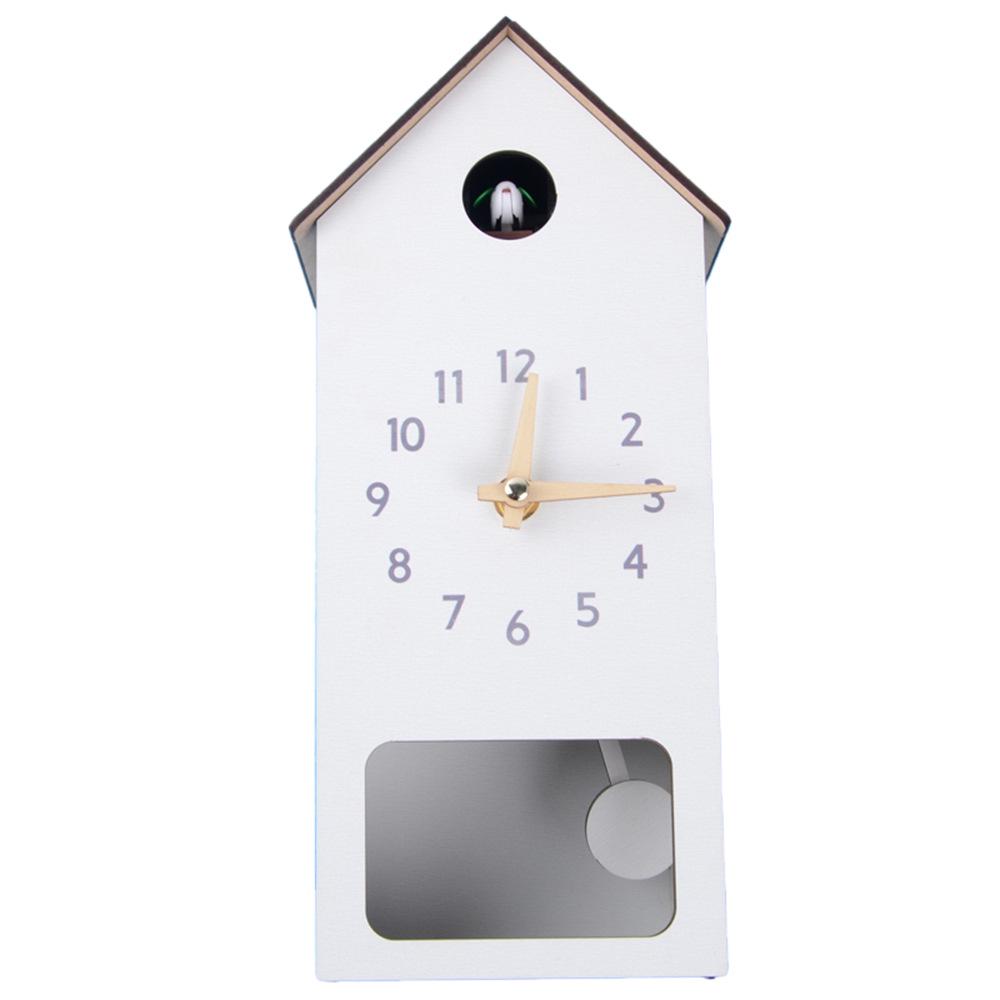 Slim Wall-Mount Cuckoo Clock with Hourly Chime for Living Room