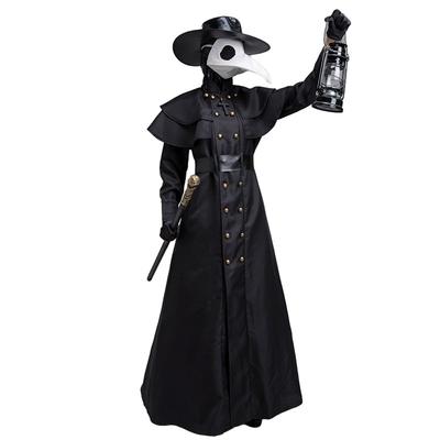 Halloween Adult Medieval Steampunk Wind Plague Doctor Costume Bird Beak Crow Long Beak Mask Costume