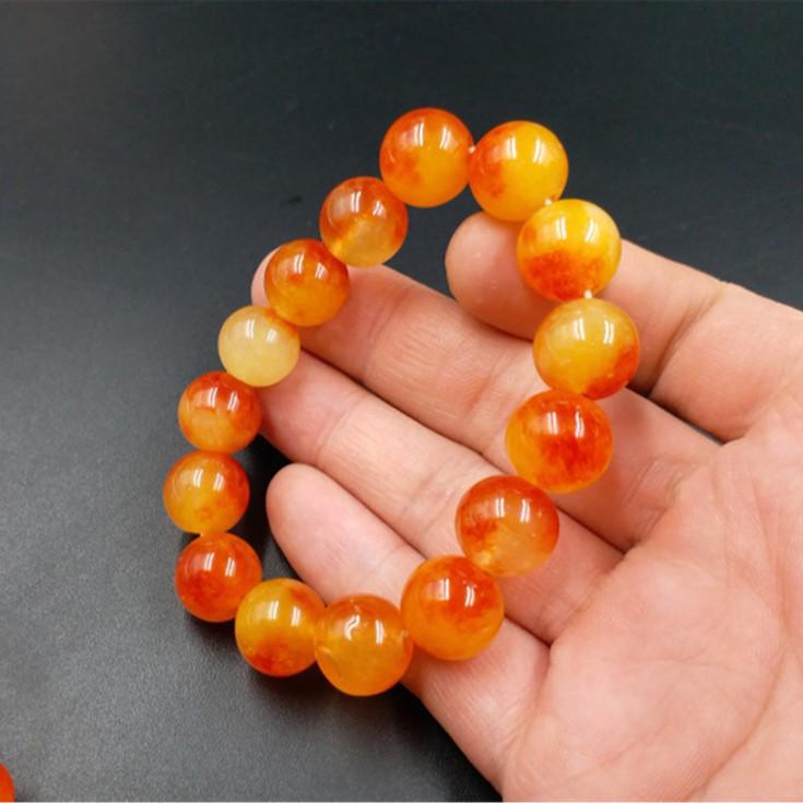 A-Grade Imitation Yellow Dragon Jade Round Bead Bracelet 10mm Round Bead Bracelet