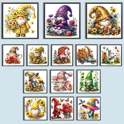 Gnome 5D DIY Full Drill Round Diamond Painting Kit for Home Wall Decoration