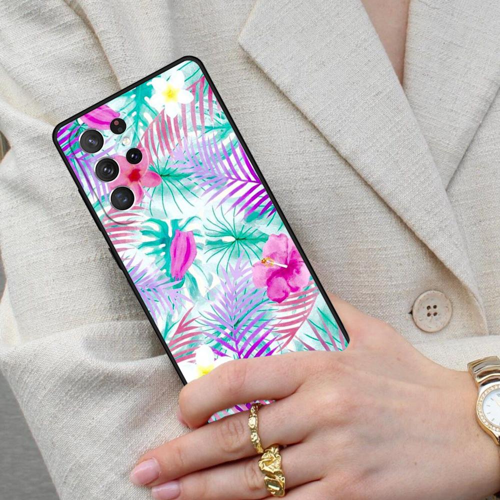Tropical Paradise Hawaiian Flower SOFT Cell Phone Case for Samsung Galaxy S26 Ultra S25 S24 S23 S22 S21 S20 Note10 Cover