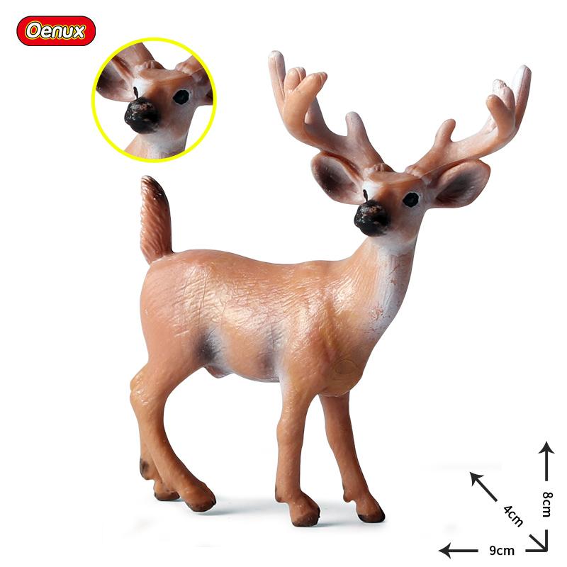 Oenux Mini Christmas Trees Cedar Woodland Animals Cake Toppers Accessory Fox Deer Rabbit Squirrel Antelope Model Decor Kids Toy