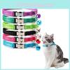 Reflective Nylon Cat Collar With Bell Free Engraving Available In Multiple Colors Suitable For Cats