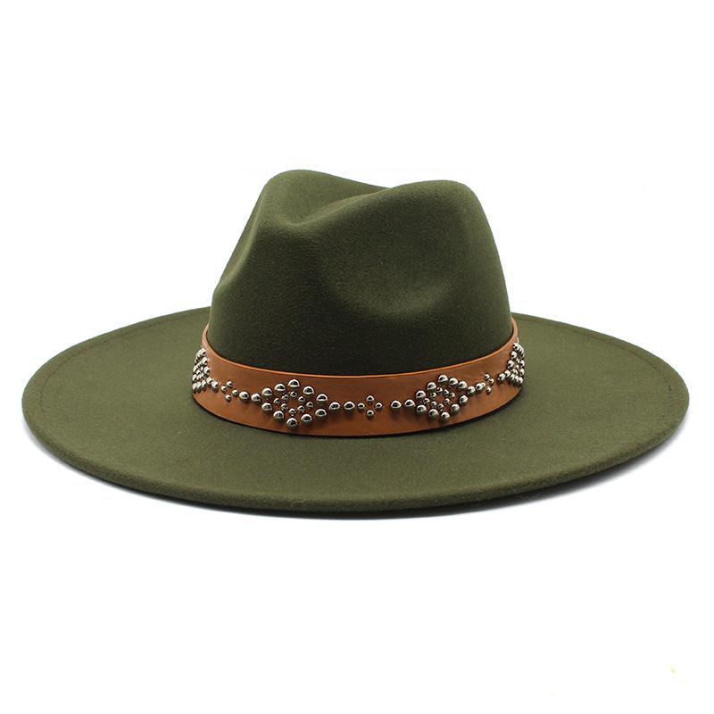 2022 Fedora Hat for Women Retro Wool Felt Jazz Hat 9.5CM Wide Brim Church Wedding Hat Street Fashion Black Dress Cap