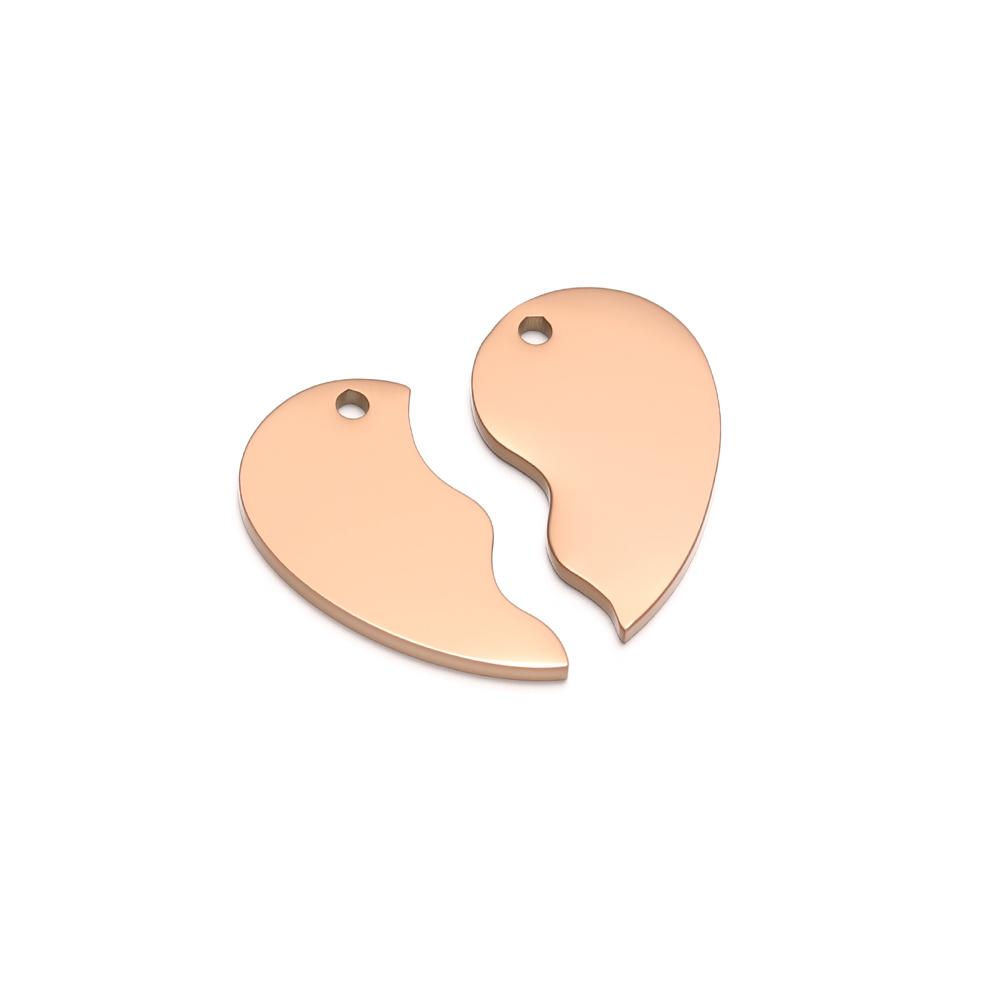 

2Pcs/Set Stainless Steel Broken Heart Charms DIY Jewelry Earrings Making Fashion Couple Necklace Pendant Bracelet Lover Findings