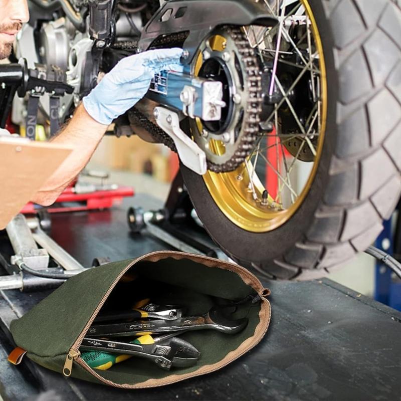 3 Piece Multipurpose Canvas Tool Bag Heavy Duty Zipper Pouch Tool Organizers Set for Hardware Storage and Organization