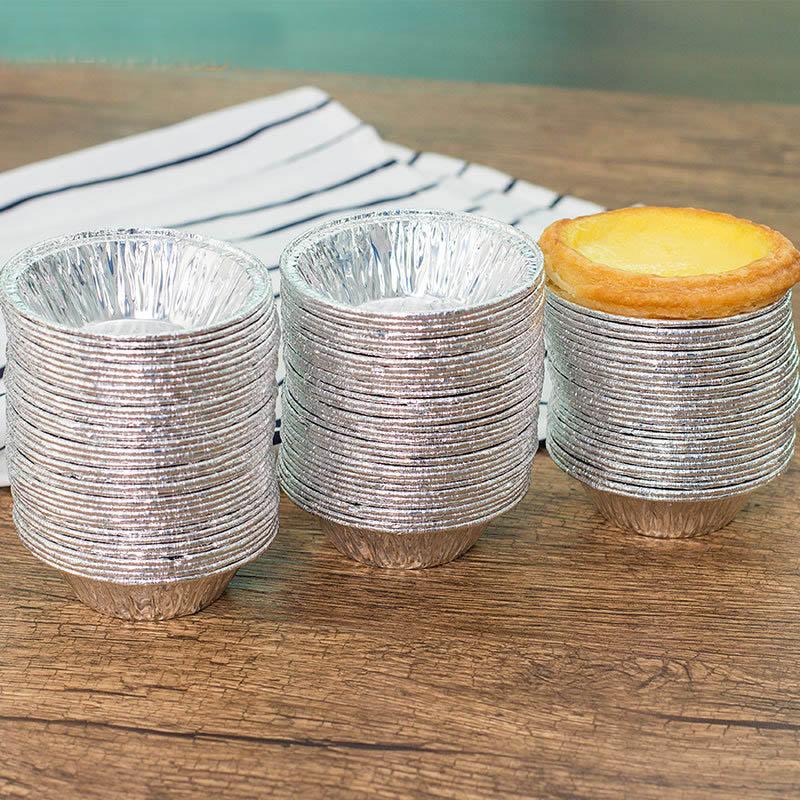 50pcs Egg Tart Mold Baking Disposable Cupcake Mold Aluminum Foil Baking Cup Cookie Pudding Mould Cake Bake Mold Pastry Tool