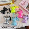 Sweet Bow Leather Cotton Filling Keychain Girl Simple Cute Backpack Pendant Earphone Box Phone Case Decoration