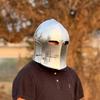 Medieval Knight Barbuta Helmet: 18g Steel Armor, LARP Cosplay