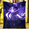 1pc Genshin Impact Beelzebul2 Theme Blanket - Digital Print, Polyester, Cozy for All Seasons, Perfect for Outdoor, Camping, and Travel