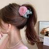 Sweet Versatile Mesh Flower Hair Clip For Woman Girls Elegant Temperament Rose Shark Clip Fashion Hair Accessories Gifts