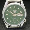 JAPAN VINTAGE SEIKO 5 AUTOMATIC REFURBISHED MENS GREEN DIAL WATCH a440408-4 Sk-a440408