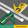Multifunctional Stainless Steel Horizontal & Right Angle Combination Ruler for Woodworking