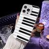 Music Piano Keyboard Phone Case For iPhone 16 15 14 13 12 11 Pro Max White Matte Laser Metallic Aurora Funda