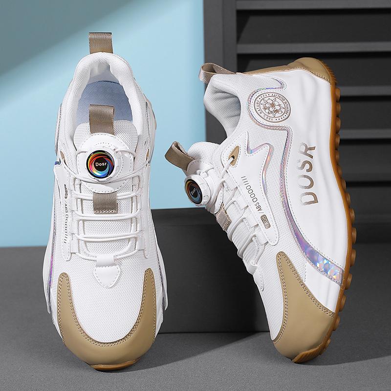 

Роскошные мужские туфли, повседневные кроссовки из парусины, новые мужские дышащие туфли для мужчин, брендовые трендовые модные туфли с вращающимися кнопками для мужчин 39 бежевый