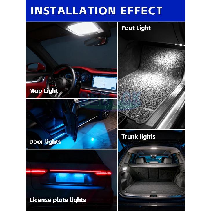 SEWICK 100PCS T10 W5W Led Bulbs 26SMD 4014 Chips 194 501 Canbus White Signal Lamp Car Interior Dome Reading Clearance Lights 12V