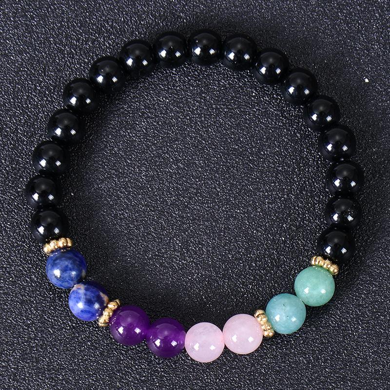 Natural Stone Bracelets Women Healing Amethyst Zircon 7 Chakra Beads Bangles Yoga Stone Gift for Couple Items  Gift