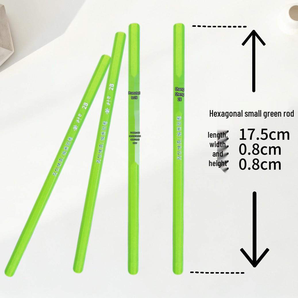 Hexagonal Green 2B Pencil for Kindergarten & Primary Students - Ideal for Writing, Drawing, and Exam Practice. 2B
