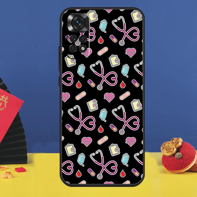 Medical Medicine Nurse Pattern Phone Case For Xiaomi Redmi Note 14 Pro 12 11 9 10 13 15 Pro Plus 10C 12C 13C 14C 15C Cover
