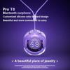 T8 TWS Wireless Bluetooth Headset Transparent ENC Headphones LED Power Digital Display Stereo Sound Earphones for Sports Working
