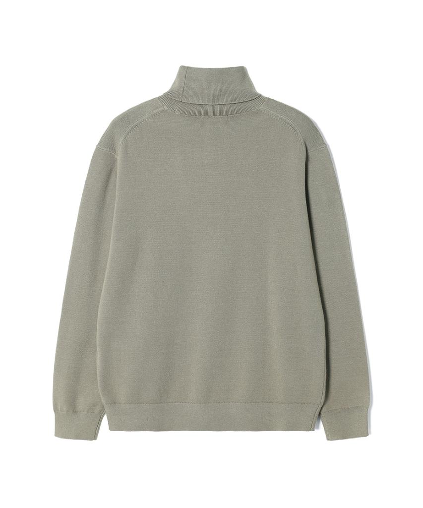 ADHOC Unisex Basic Turtleneck Knit (Lt-Khaki) (Hcalka4)