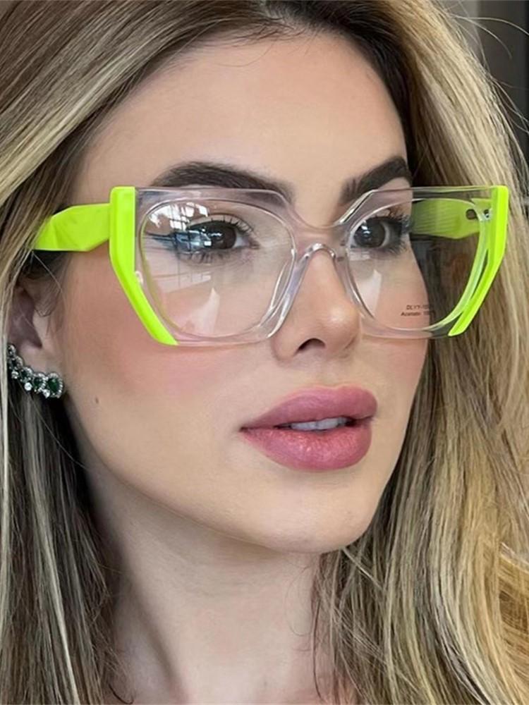 Fashion Luxury Brand Oversized Square Glasses Frame For Women Retro Colorful Cat Eye Sun Glasses Hot Quality Shades Eyeglass