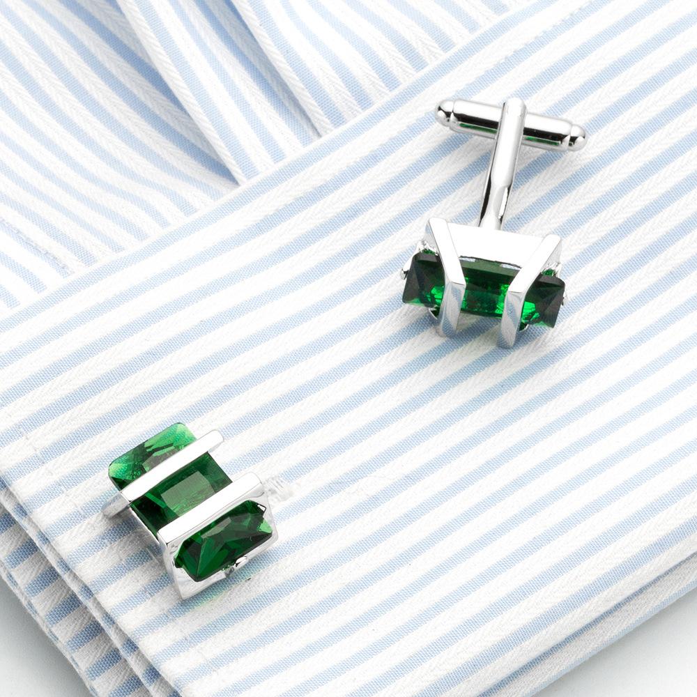 Nuovi polsini in cristallo verde, gemelli per maniche di camicia alla francese, gemelli per abito da lavoro, bottoni per abito da sposa 708