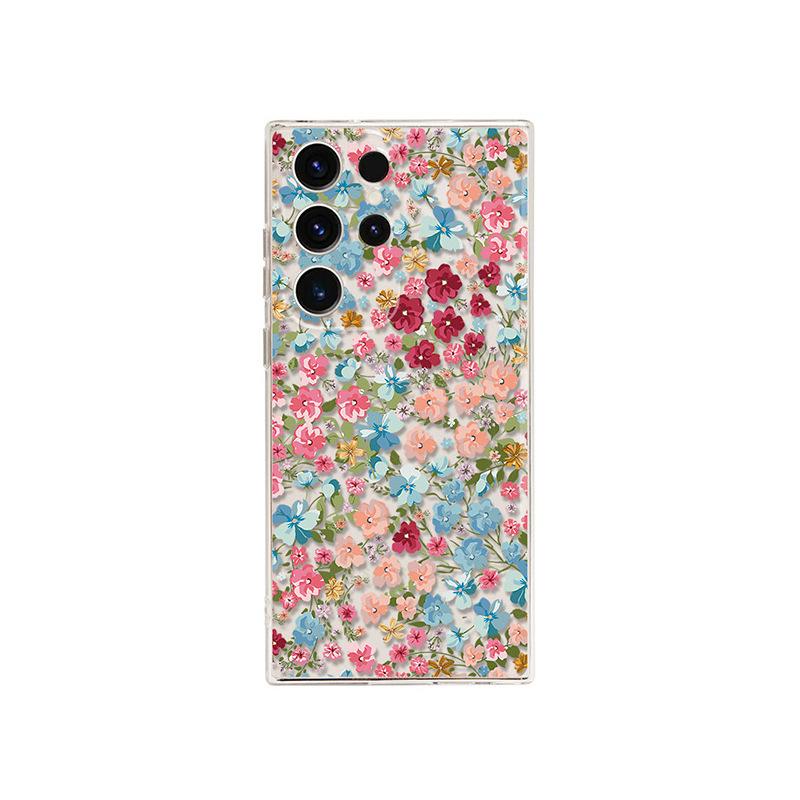 Applicable to Samsung S25ultra Apple iphone17 floral retro floral mobile phone case A56 painted protective case