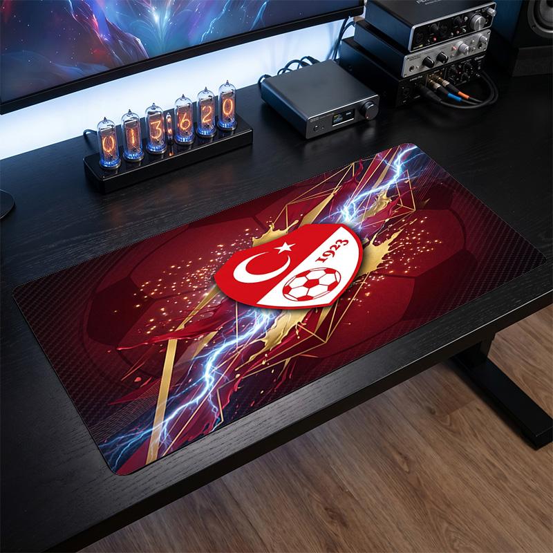 Turkey Football Crest Mouse Pad, Extended Non Slip Rubber Desk Mat for Gaming Office Laptop Fan Gift